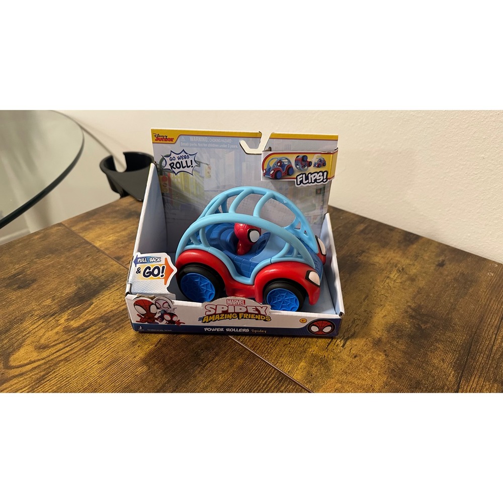 Marvel Spidey and His Amazing Friends Power Rollers Spidey Pull Back Toy Car